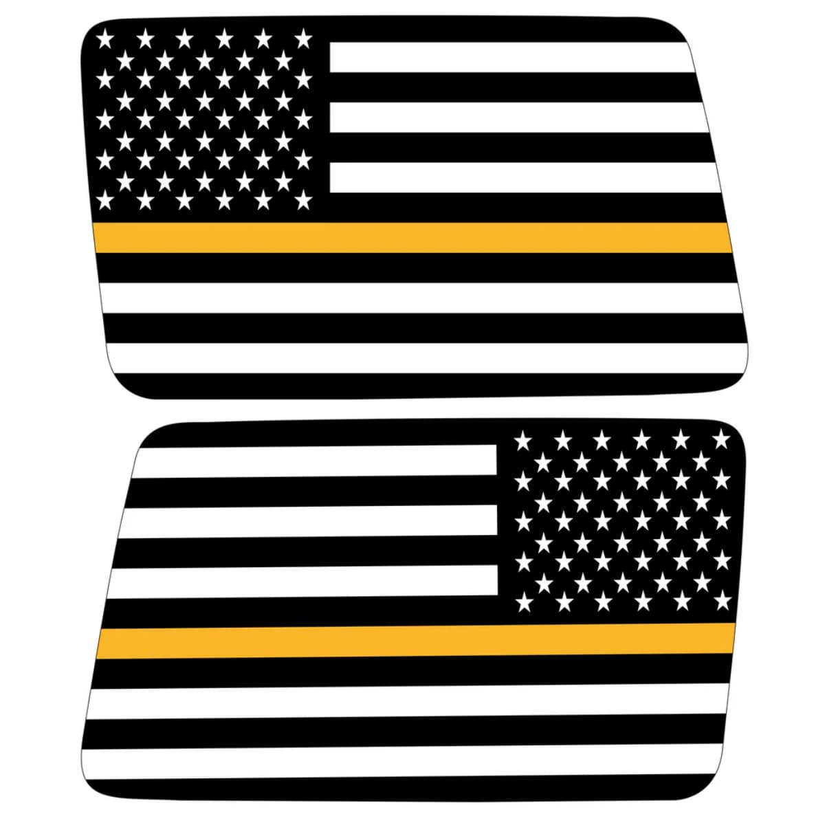 Transparent American Flag Golden Line For Dispatch Decal For Jeep Wrangler
