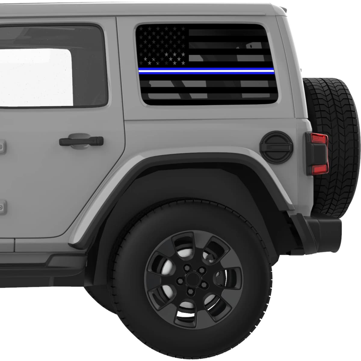 Transparent American Flag Blue And White Line For Ems Decal For Jeep Wrangler