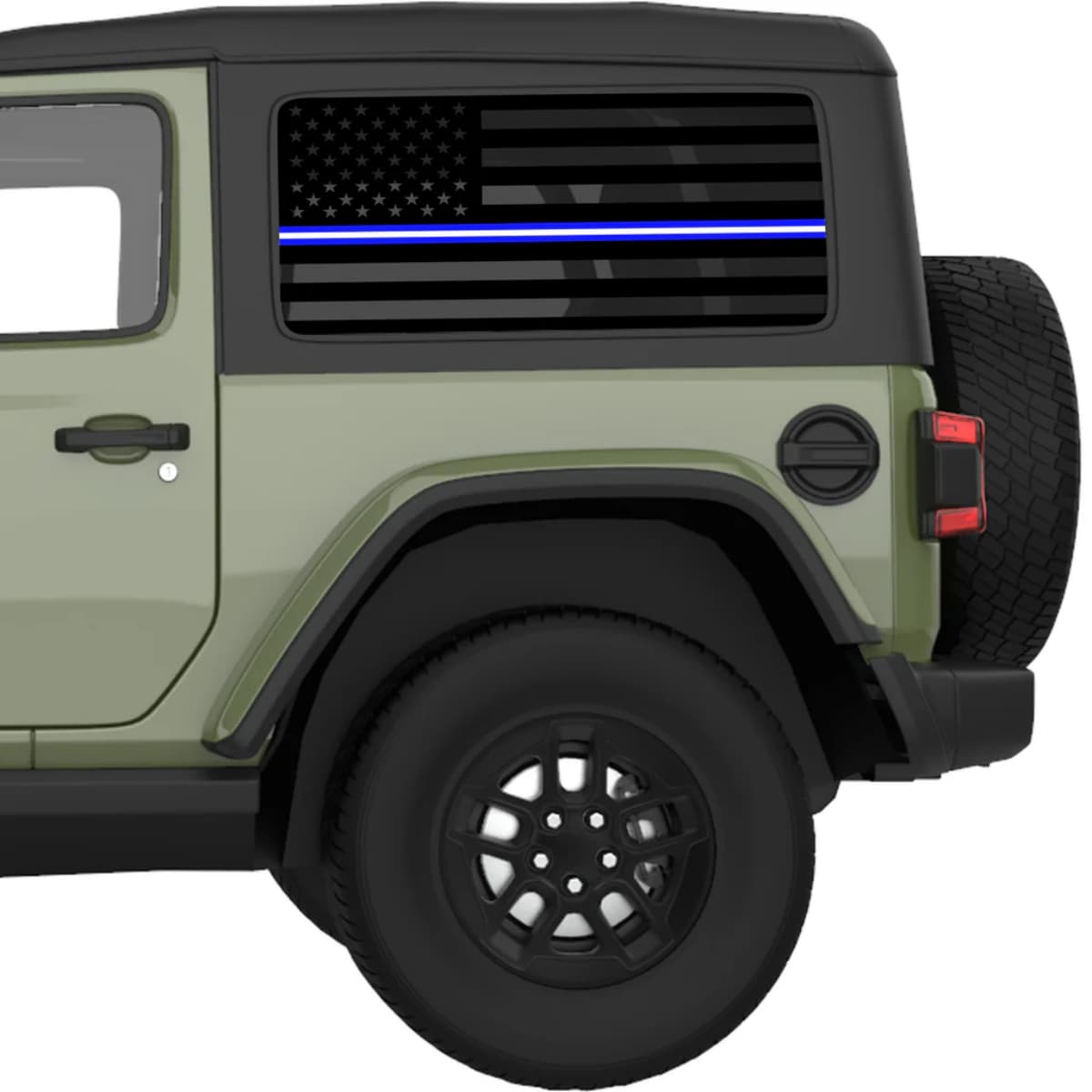Transparent American Flag Blue And White Line For Ems Decal For Jeep Wrangler