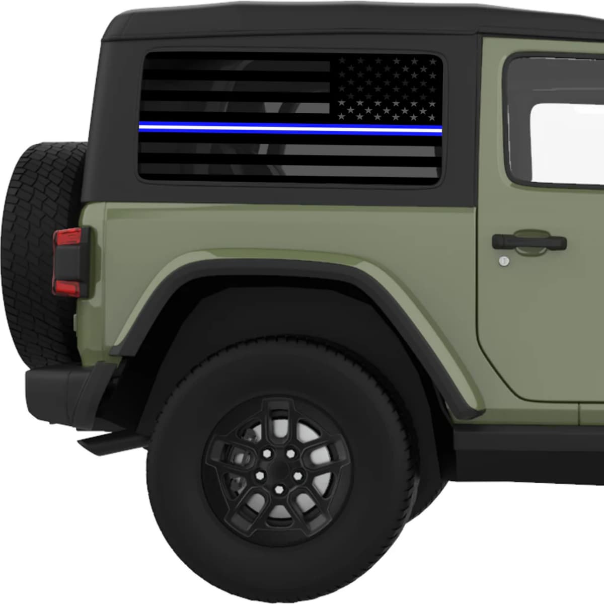 Transparent American Flag Blue And White Line For Ems Decal For Jeep Wrangler