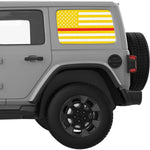 YELLOW WHITE WITH RED LINE AMERICAN FLAG DECAL FOR JEEP WRANGLER