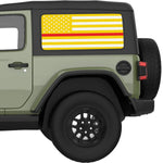 YELLOW WHITE WITH RED LINE AMERICAN FLAG DECAL FOR JEEP WRANGLER