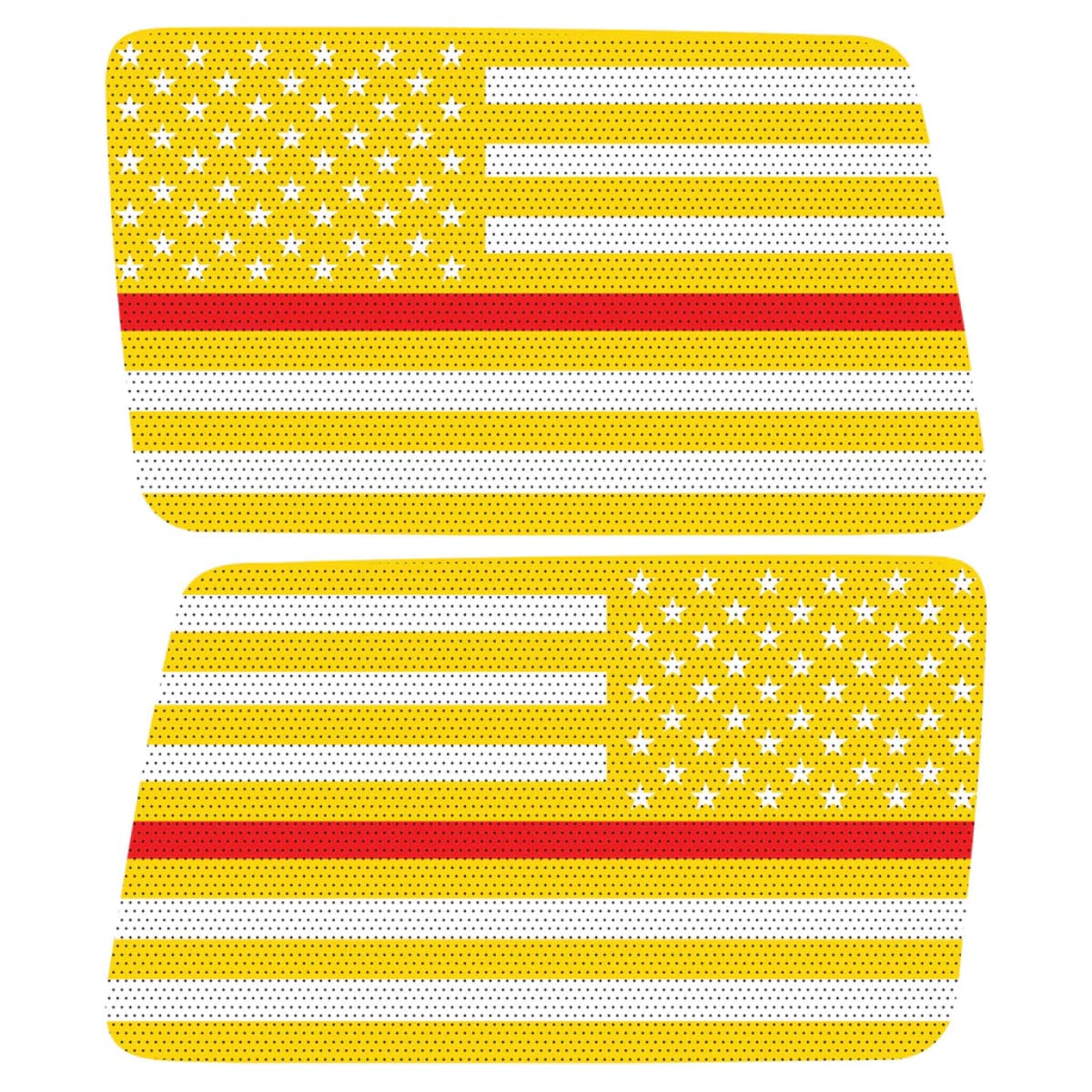 YELLOW WHITE WITH RED LINE AMERICAN FLAG DECAL FOR JEEP WRANGLER