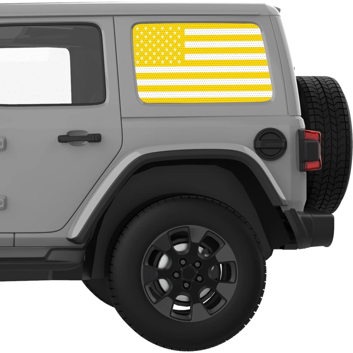 Yellow And White American Flag Decal For Jeep Wrangler
