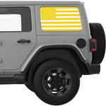 Yellow And White American Flag Decal For Jeep Wrangler