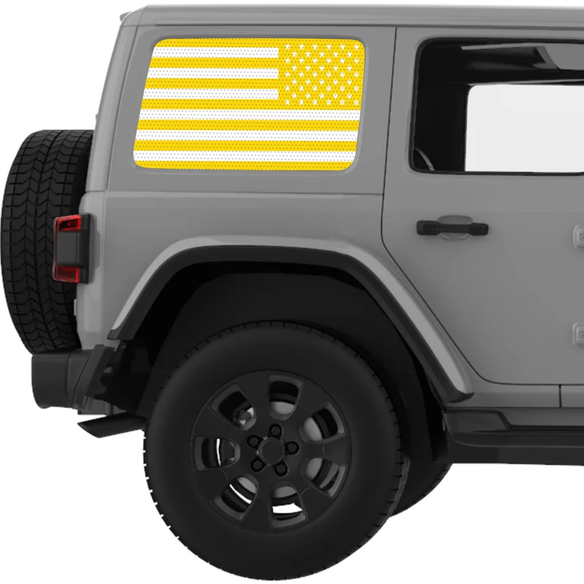 Yellow And White American Flag Decal For Jeep Wrangler