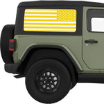Yellow And White American Flag Decal For Jeep Wrangler