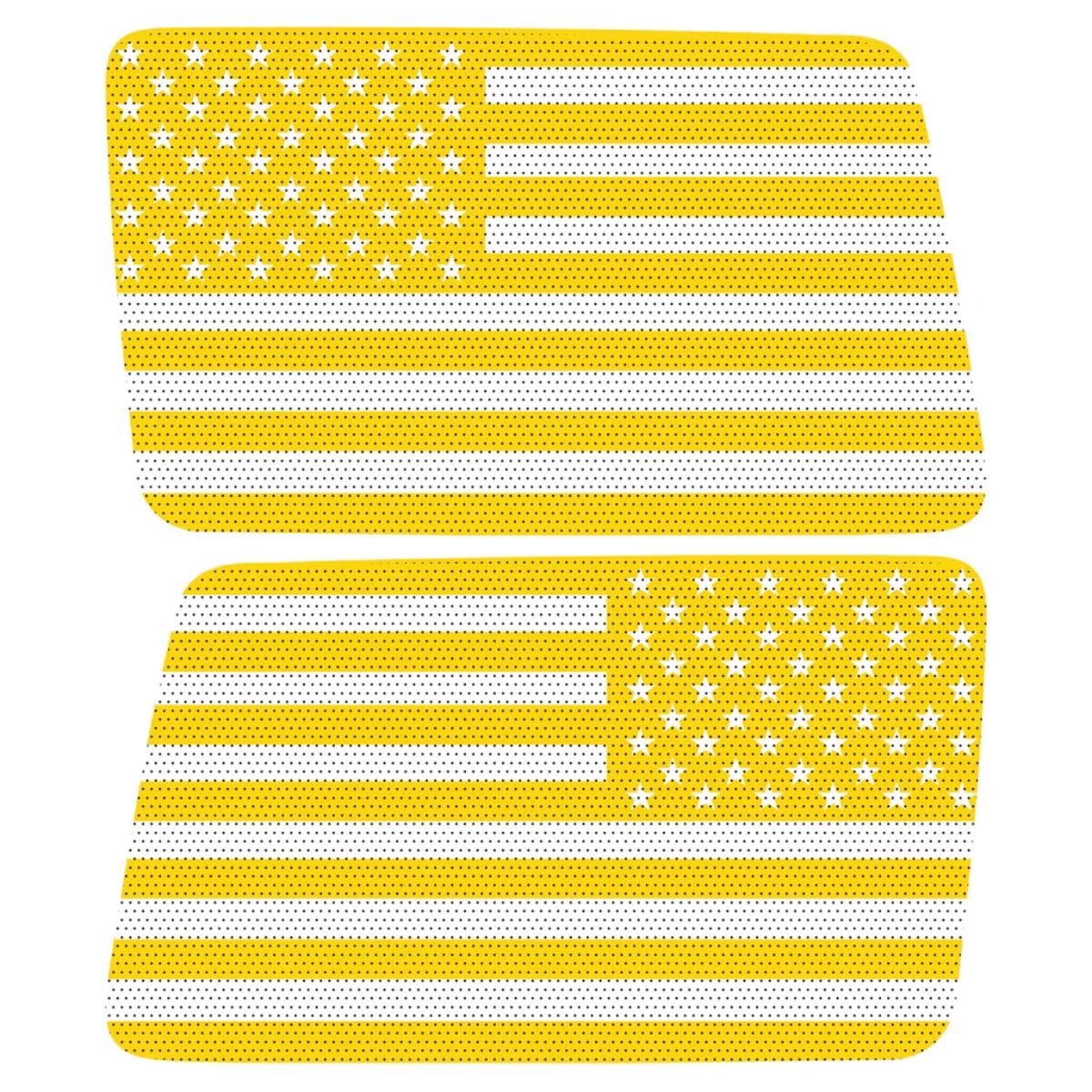 Yellow And White American Flag Decal For Jeep Wrangler