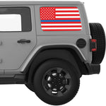 Red White With Blue Line American Flag Decal For Jeep Wrangler