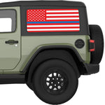 Red White With Blue Line American Flag Decal For Jeep Wrangler