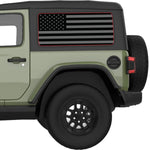 Red Outline Black And Gray American Flag Decal For Jeep Wrangler
