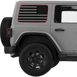 Red Outline Black And Gray American Flag Decal For Jeep Wrangler