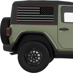 Red Outline Black And Gray American Flag Decal For Jeep Wrangler