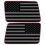 Red Outline Black And Gray American Flag Decal For Jeep Wrangler
