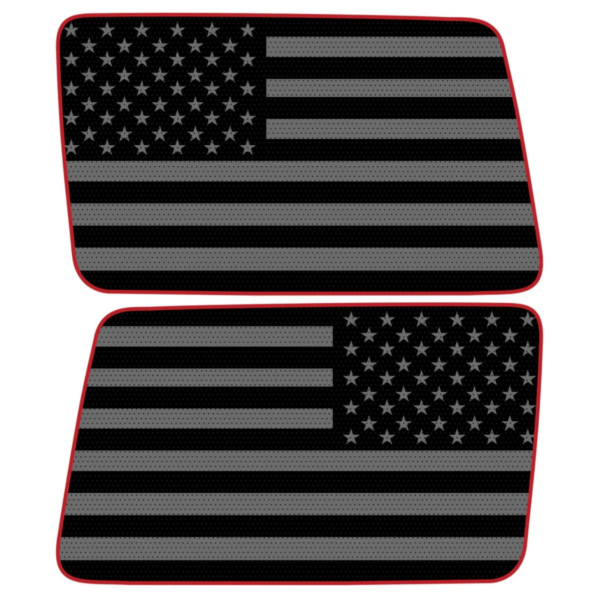 Red Outline Black And Gray American Flag Decal For Jeep Wrangler