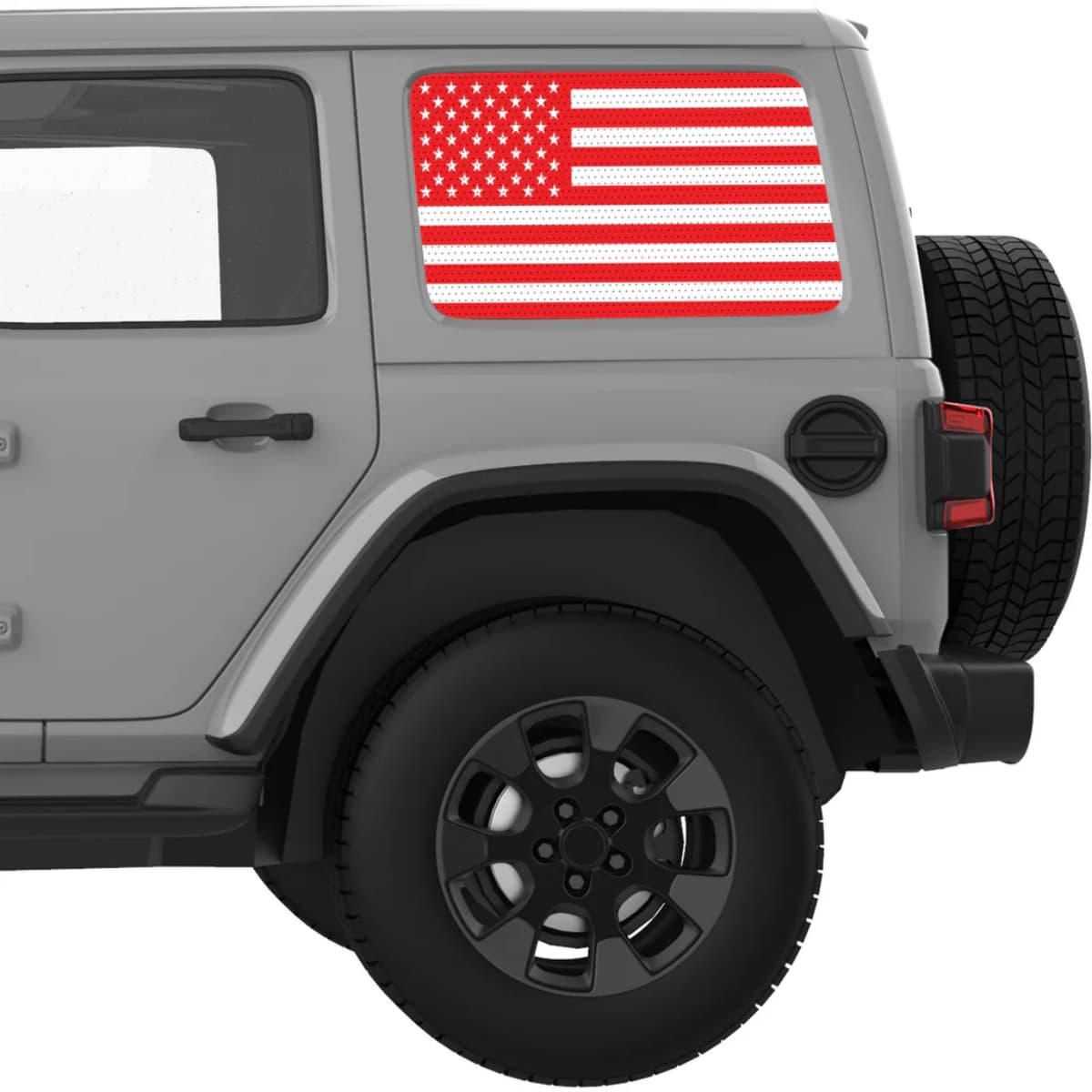 Red And White American Flag Decal For Jeep Wrangler