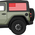Red And White American Flag Decal For Jeep Wrangler