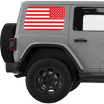 Red And White American Flag Decal For Jeep Wrangler