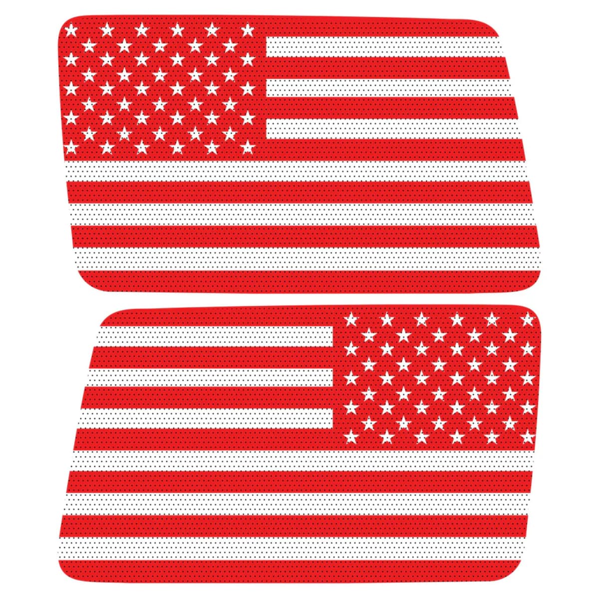 Red And White American Flag Decal For Jeep Wrangler