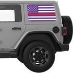 Purple White With Red Line American Flag Decal For Jeep Wrangler