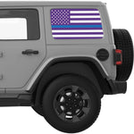 Purple White With Blue Line American Flag Decal For Jeep Wrangler