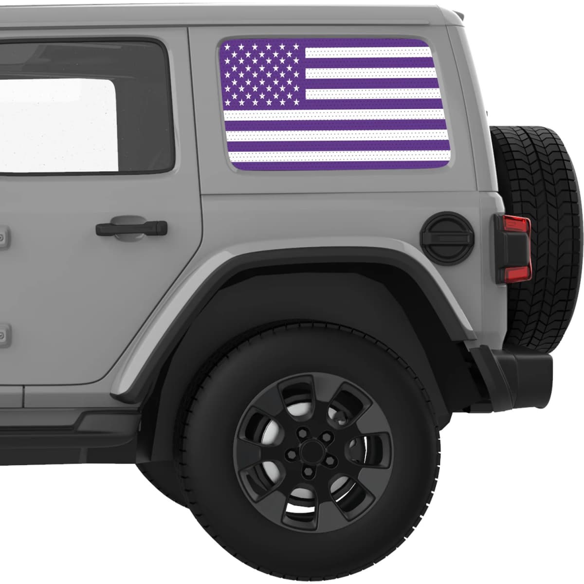 Purple And White American Flag Decal For Jeep Wrangler