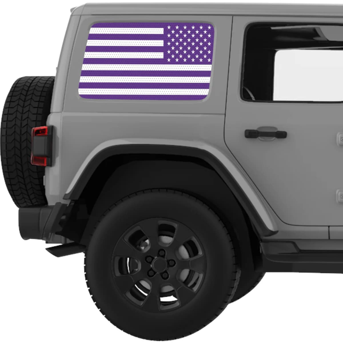 Purple And White American Flag Decal For Jeep Wrangler