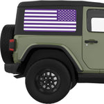 Purple And White American Flag Decal For Jeep Wrangler