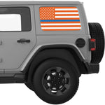 ORANGE WHITE WITH BLUE LINE AMERICAN FLAG DECAL FOR JEEP WRANGLER