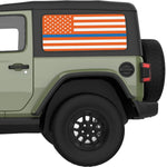 ORANGE WHITE WITH BLUE LINE AMERICAN FLAG DECAL FOR JEEP WRANGLER