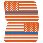 ORANGE WHITE WITH BLUE LINE AMERICAN FLAG DECAL FOR JEEP WRANGLER