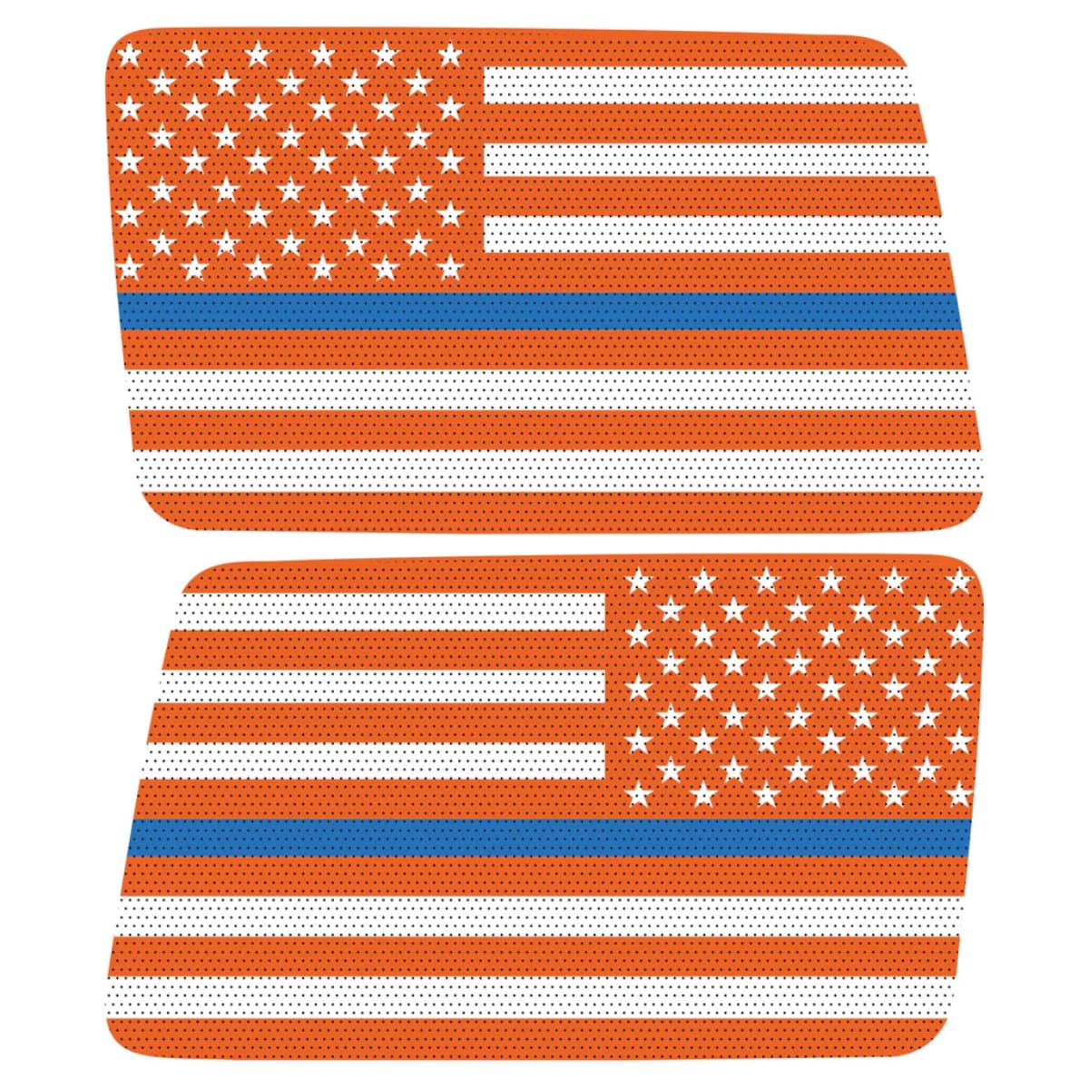 ORANGE WHITE WITH BLUE LINE AMERICAN FLAG DECAL FOR JEEP WRANGLER