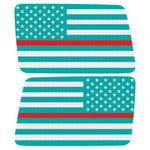 Light Blue White With Red Line American Flag Decal For Jeep Wrangler