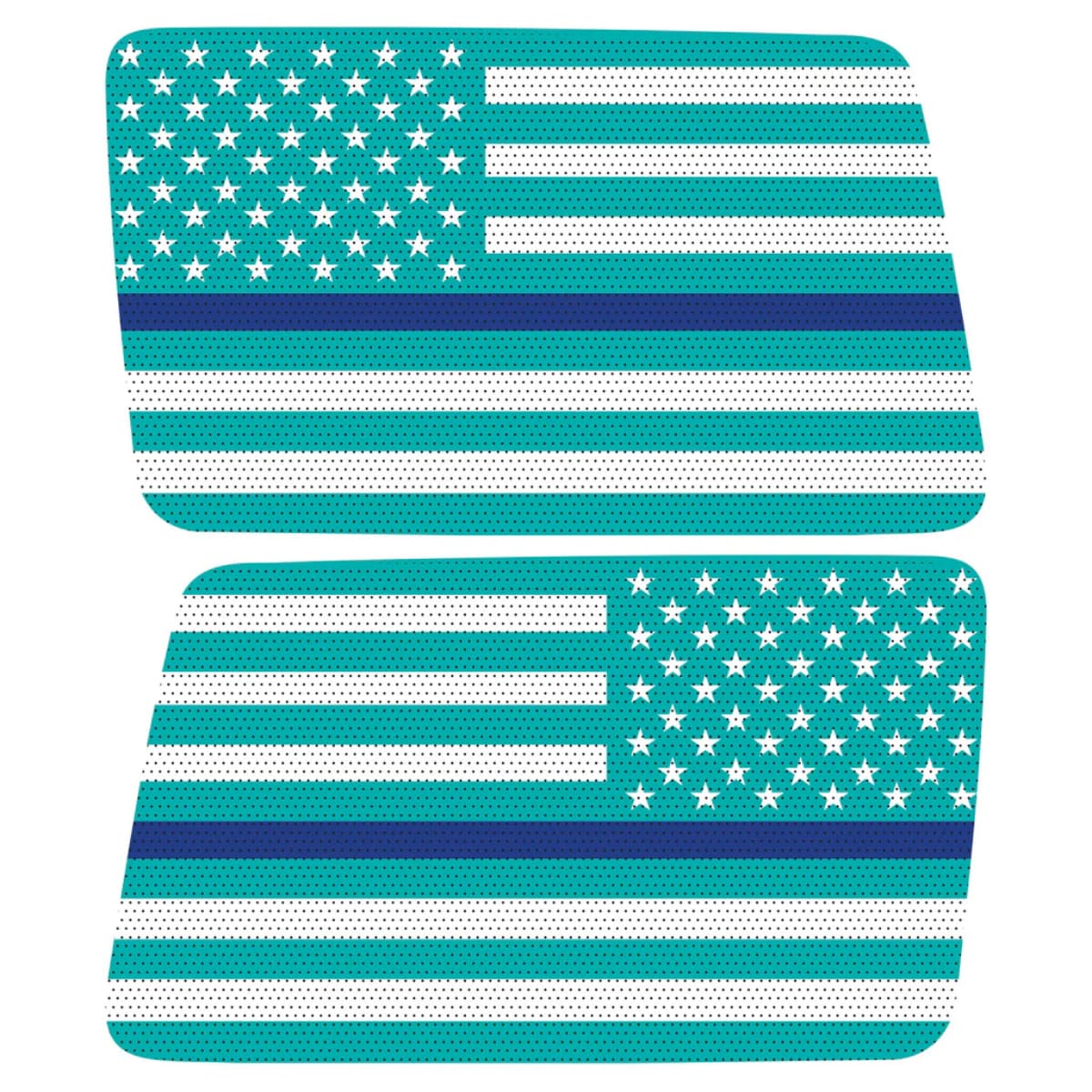 Light Blue White With Blue Line American Flag Decal For Jeep Wrangler