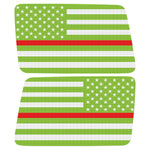 Green White With Red Line American Flag Decal For Jeep Wrangler