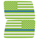 Green White With Blue Line American Flag Decal For Jeep Wrangler