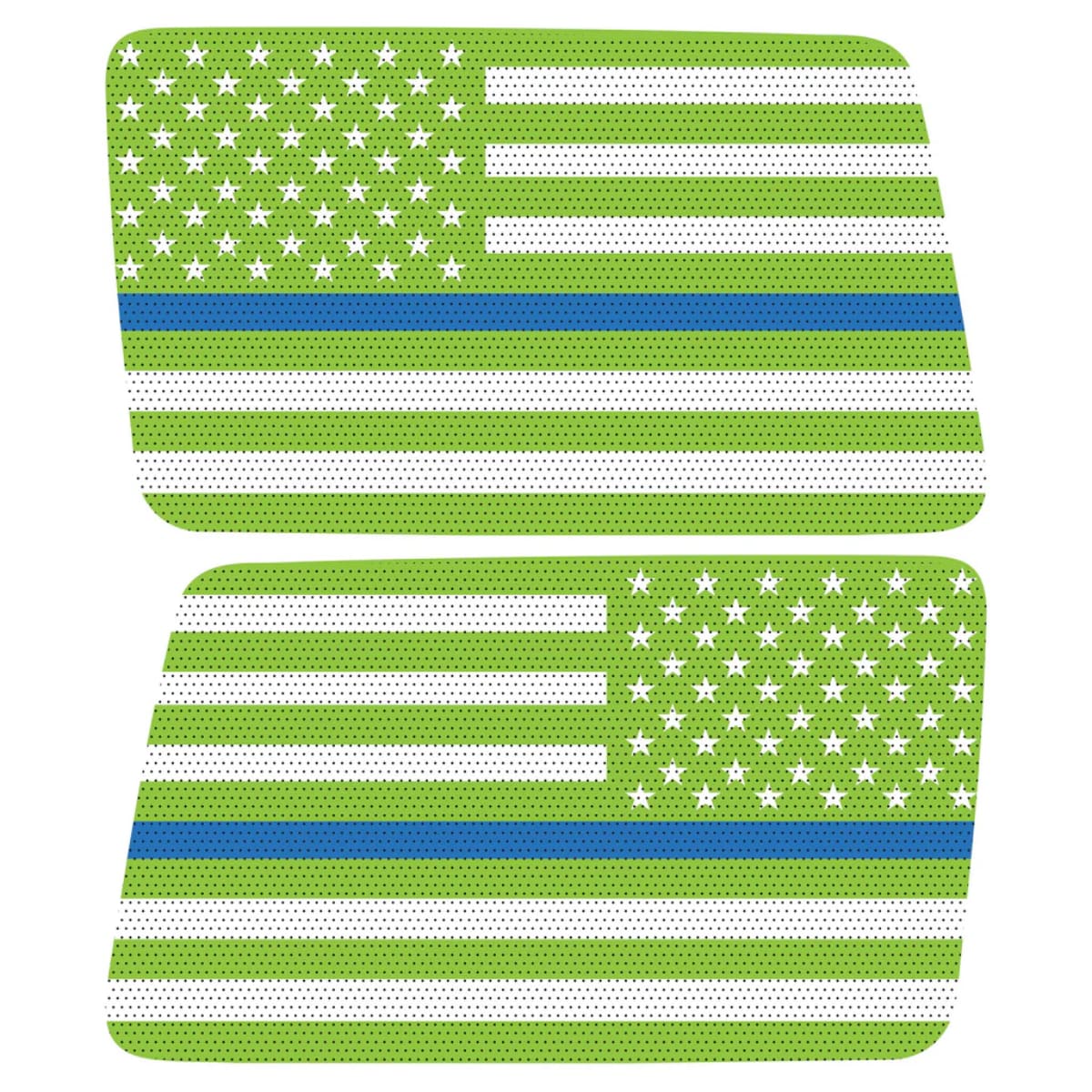 Green White With Blue Line American Flag Decal For Jeep Wrangler