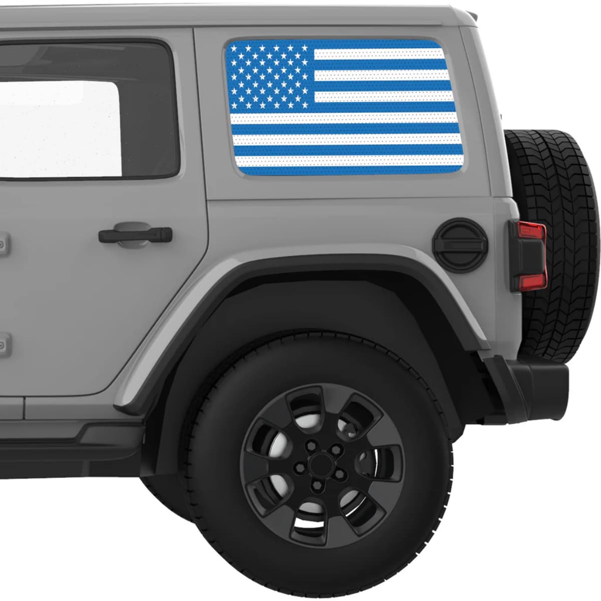 Blue And White American Flag Decal For Jeep Wrangler