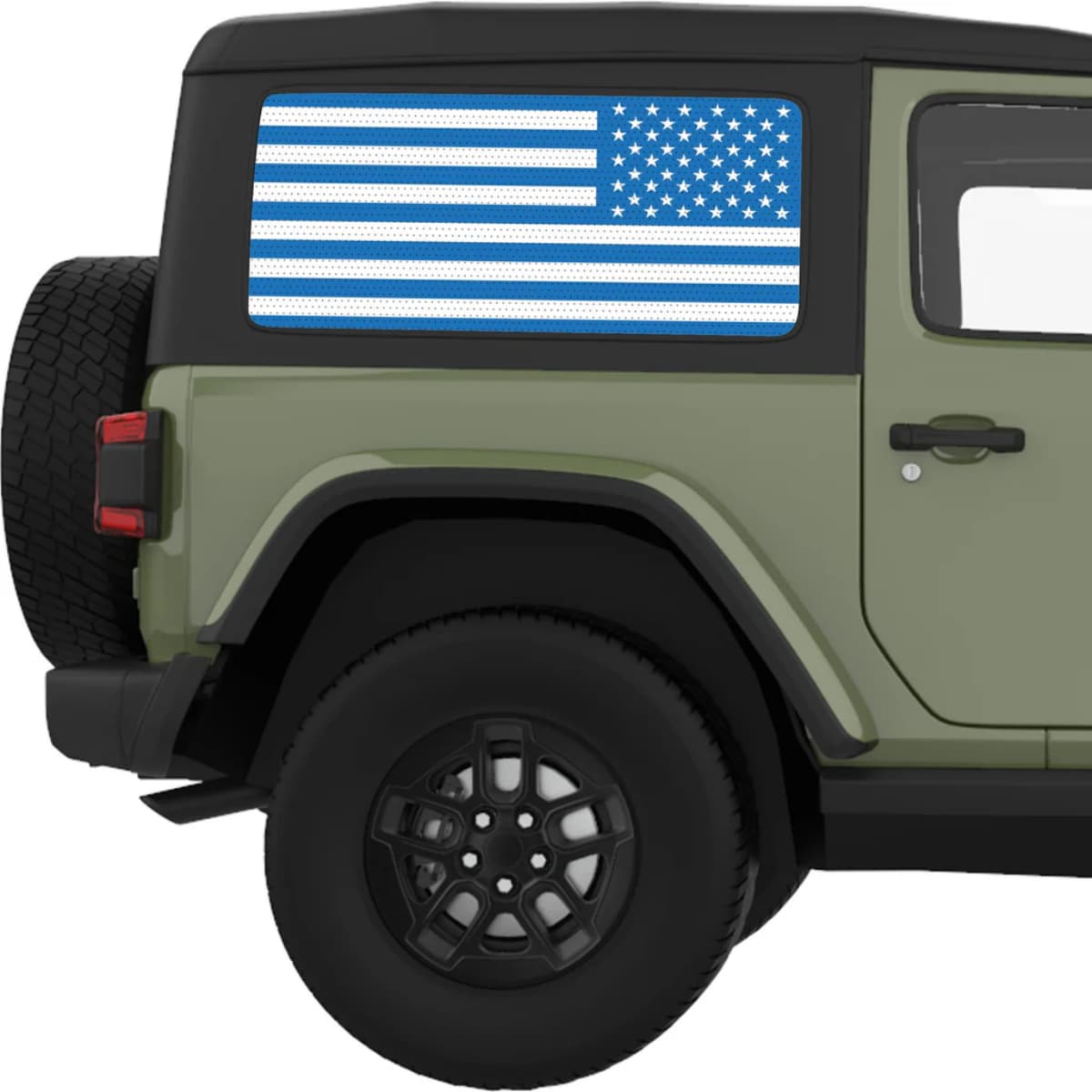 Blue And White American Flag Decal For Jeep Wrangler