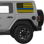 Black Yellow With Blue Line American Flag Decal For Jeep Wrangler