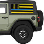 Black Yellow With Blue Line American Flag Decal For Jeep Wrangler