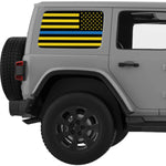 Black Yellow With Blue Line American Flag Decal For Jeep Wrangler