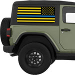 Black Yellow With Blue Line American Flag Decal For Jeep Wrangler