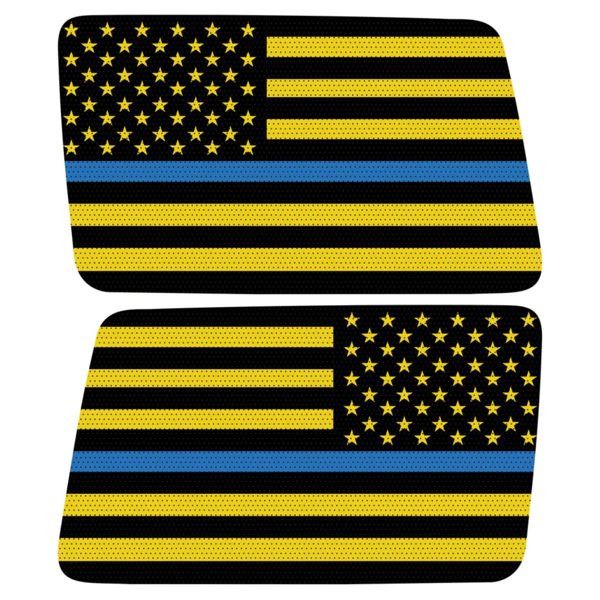 Black Yellow With Blue Line American Flag Decal For Jeep Wrangler