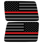 Black Gray With Red Line American Flag Decal For Jeep Wrangler