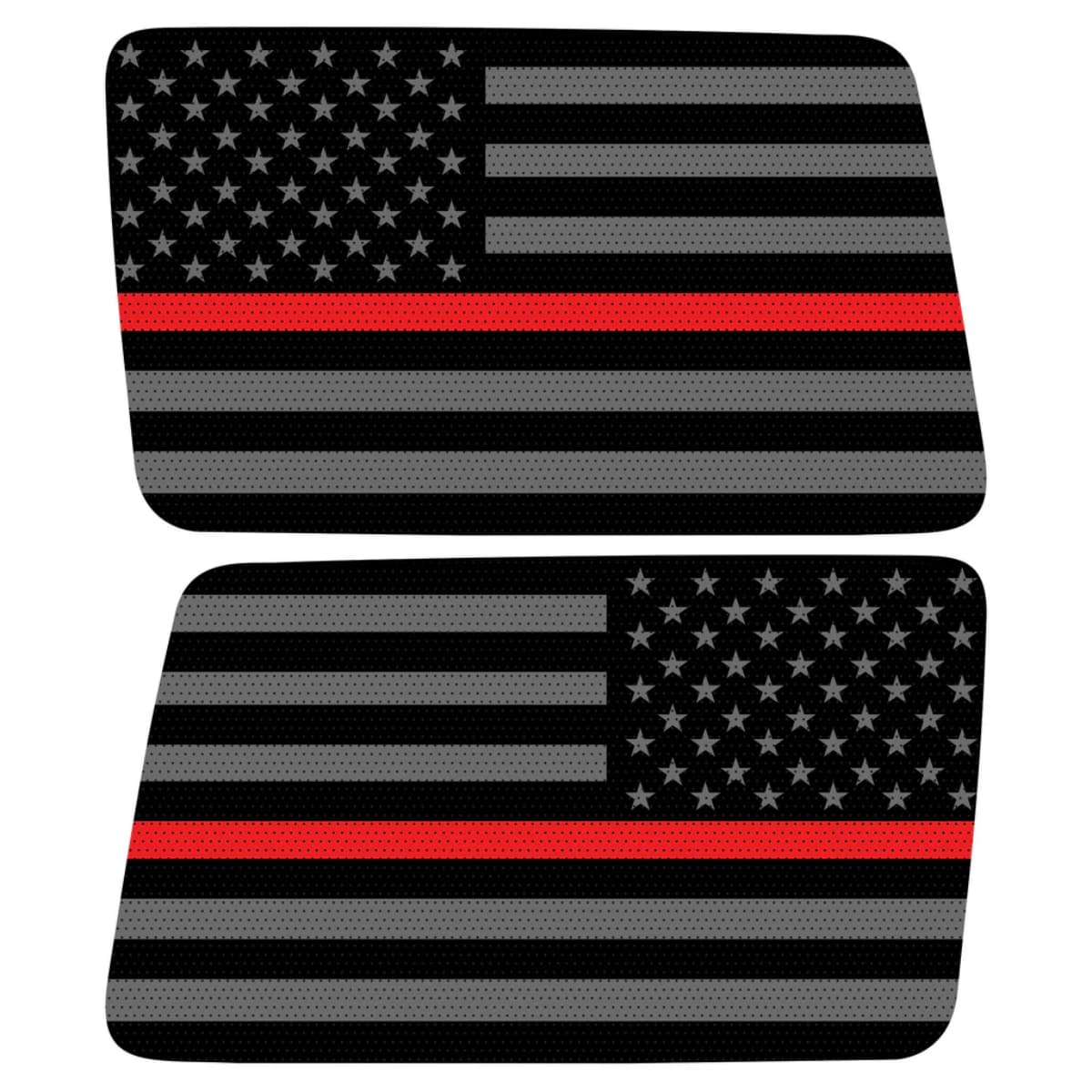 Black Gray With Red Line American Flag Decal For Jeep Wrangler
