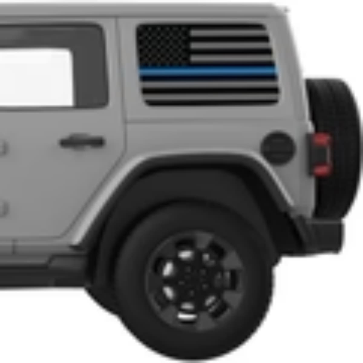 Black Gray With Blue Line American Flag Decal For Jeep Wrangler