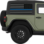 Black Gray With Blue Line American Flag Decal For Jeep Wrangler