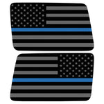 Black Gray With Blue Line American Flag Decal For Jeep Wrangler