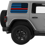 Black Blue With Red Line American Flag Decal For Jeep Wrangler